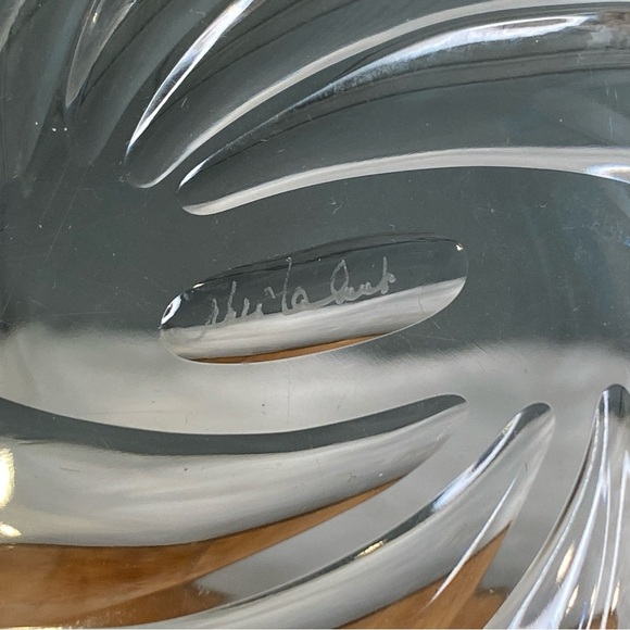 Vintage Val St Lambert Belgium Crystal Swirl Spider Web Dessert Berry 4.5" Bowl - Picture 5 of 5